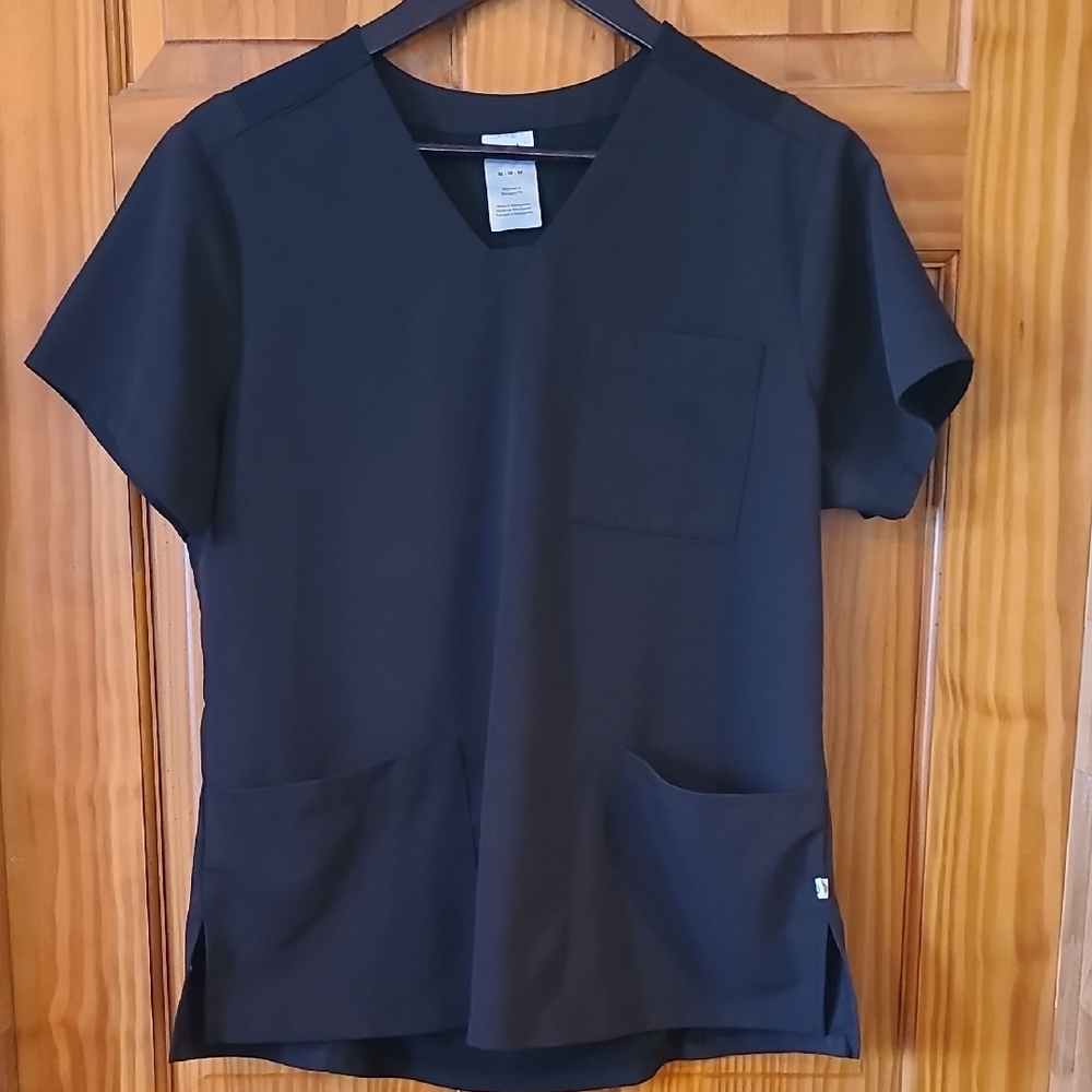 Wink Black V-Neck Scrub Top